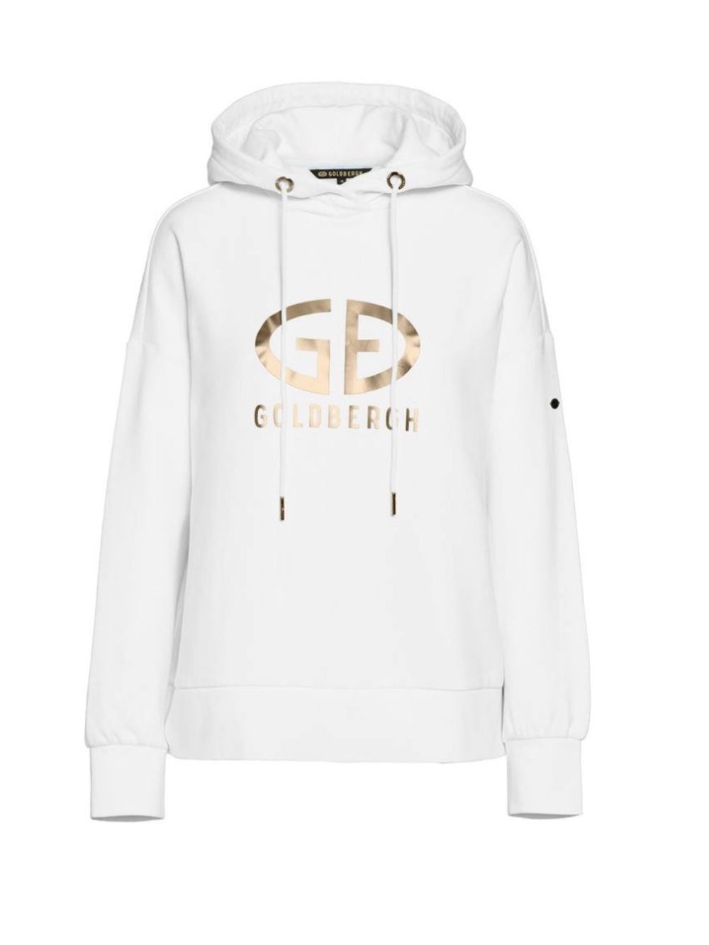 Goldbergh White Hoodie Sweater with Metallic Gold Logo